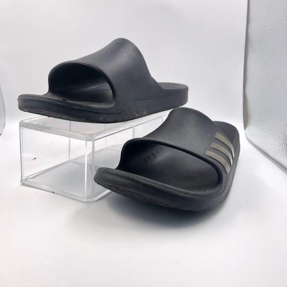 Adidas Black Rubber Recovery Sandals Men Sz 7, Women 9 - Picture 5 of 9